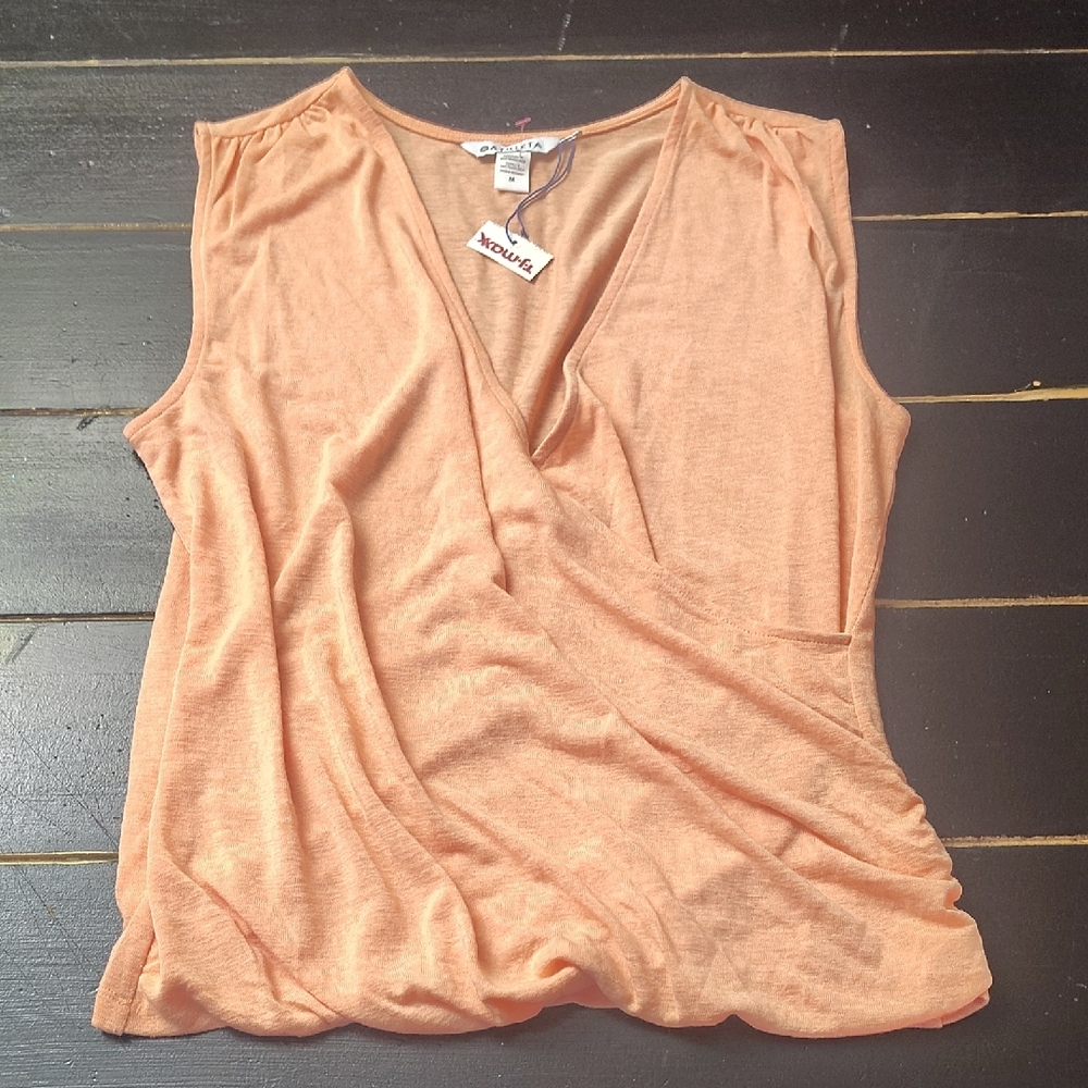 ATHLETA WOMEN'S ORANGE 🍊 🍊 🍊/PEACH🍑 🍑 🍑 Wrap Blouse TANK TOP